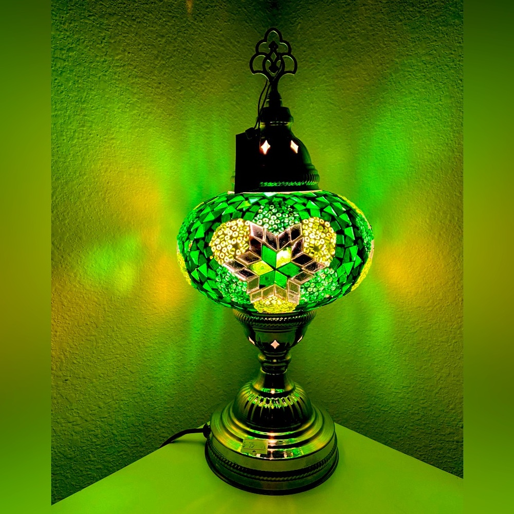 Handmade Turkish Table Lamp silver base